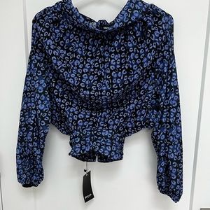 NASTYGAL Leopard Open-back Blouse